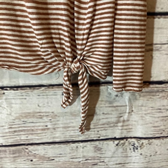 MADEWELL Brown Soundcheck Striped Side Tie Top - Picture 5 of 8